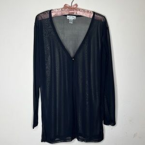 Frazier Lawrence Black sheer dressy cardigan size medium